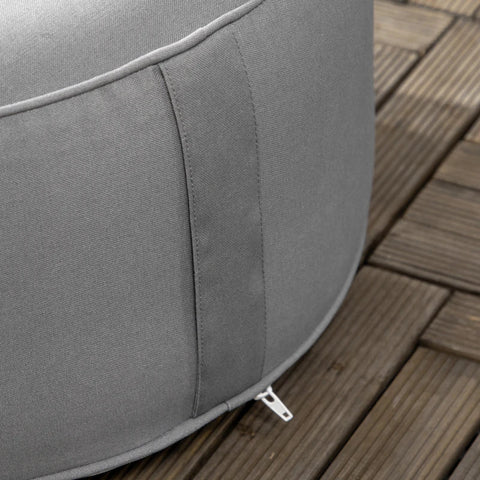 Rootz Inflatable Stool - Ottoman - Washable Cover - 150kg Load - Dark Gray - 53 x 53 x 23cm