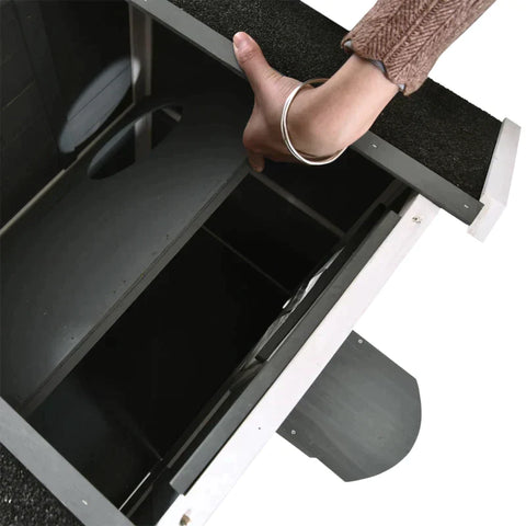 Rootz Kattenhuis - Kattenhut - Kattenhuis met 2 verdiepingen - Waterdicht Kattenhuis - Asfaltdak - Dennenhout - Grijs - 78 x 55,5 x 91 cm