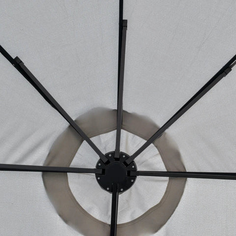 Rootz Double Sided Umbrella - Umbrella - Market Umbrella - Garden Umbrella - Garden Parasol - Parasol - With LED - Light Gray/Black - 4.5L x 2.65W x 2.4H m
