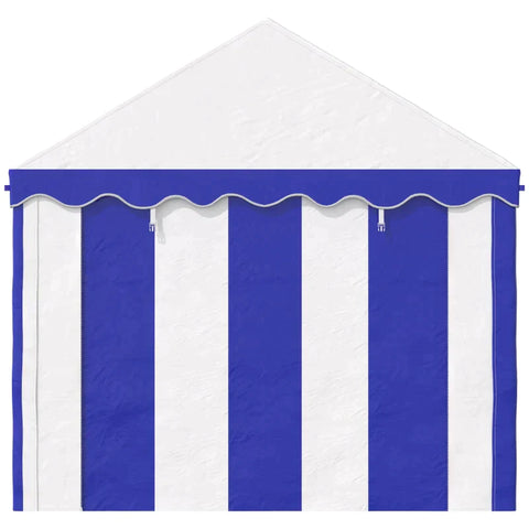 Rootz Party Tent - Beer Tent - Removable Side Walls - Four Large Windows - Steel + Plastic - White + Blue - 4 x 3 m