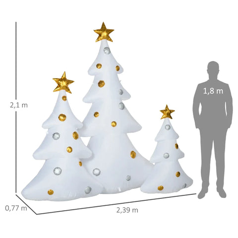 Rootz Kerstbomen - Inclusief Blower - Binnen en Buiten - Inclusief Bevestigingsmateriaal - Polyester - Veelkleurig - 239L x 77W x 210Hcm