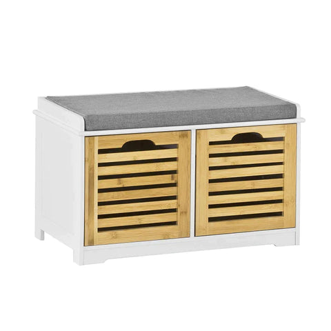 Rootz opbergbank met 2 lades en zitkussen - schoenenkast opbergbank