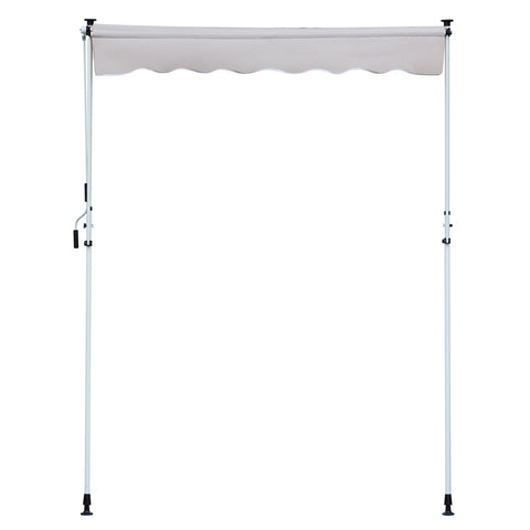Rootz Awning - Aluminium/Iron/Polyester - Sun protection - Hand crank - Cream white - 300 x 120 cm