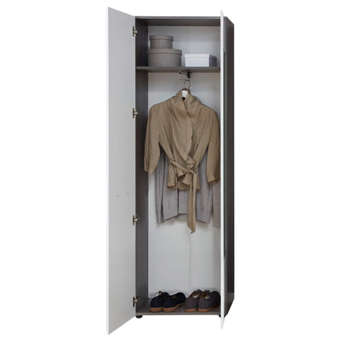 Rootz Garderobekast - Kast - Kledingkast - Opbergmeubel - Organisator - Kledingkast - Wit - 60 x 191 x 35 cm
