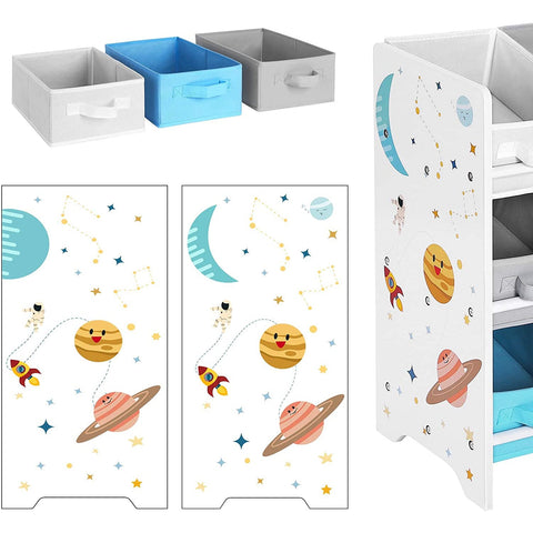 Rootz Toy organizer - Toy cabinet - Storage cabinet children's room - White - 62.5 x 29.5 x 60 cm