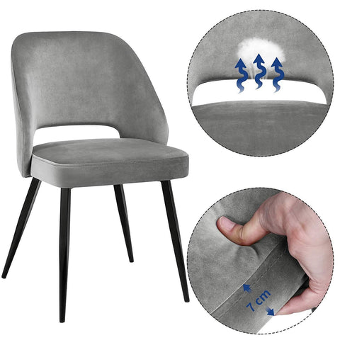 Rootz Eetkamerstoel Set Van 2 - Moderne En Elegante Vrijetijdsstoel - Set Van 4 Eetkamerstoelen - 51 x 55 x 82 cm