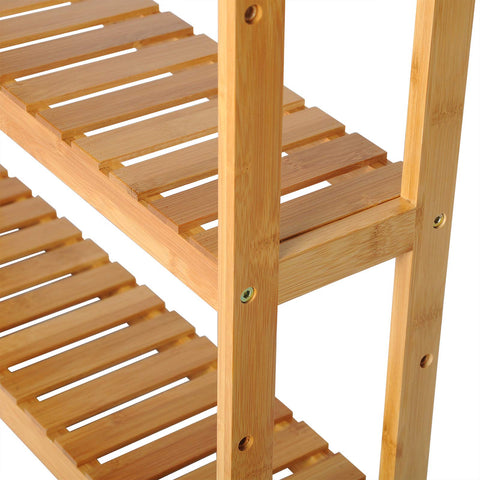 Rootz Bamboo Wall Shelf - Shelving Unit - Storage Rack - Display Stand - Bookcase - Organizer - Tiered Shelf - Natural - 60 x 15 x 54 cm