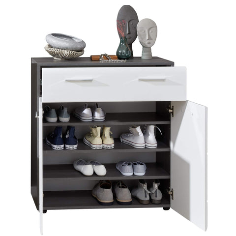 Rootz Wardrobe - Storage Cabinet - Shoe Cabinet - Chest - Organizer - Furniture - White - 80 x 87 x 35 cm