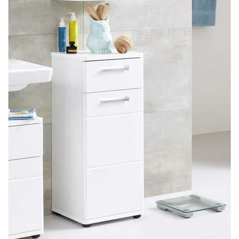 Rootz Bathroom Cabinet - Dresser - Stand - Storage Unit - Cupboard - Sideboard - White - 37 x 87 x 34cm