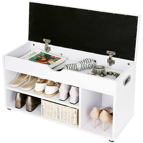 Rootz Shoe Cabinet White - Multifunctional Cabinet - Wooden Shoe Cabinets with storage space - 80 x 44 x 30 cm (WxH x D)