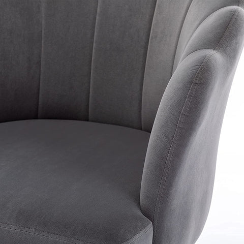 Rootz Dining Room Chair - Living Room Chair - Office Chair - Upholstered Armchair - Relaxation Armchair - Armchair With Golden Legs - Grey/Gold - 70 x 63 x 82 cm