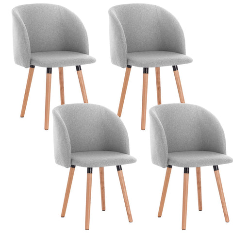 Rootz Dining Chair Set - Seating Ensemble - Kitchen Seats - Dinner Stools - Comfort Chairs - Linen-Cushioned Perches - Mealtime Benches - Light Gray - 45x46cm Seat Size