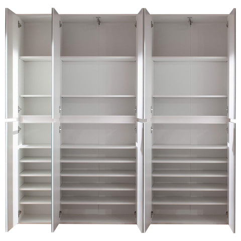 Rootz Wardrobe - Closet - Armoire - Dresser - Cabinet - Storage Unit - Organizer - White Melamine - 185 x 191 x 34 cm