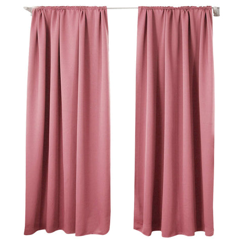 WOLTU 2er Set Gardinen Vorhang Blickdicht Kräuselband für Schiene, 250 g/m² Schwere Verdunklungsvorhänge Thermovorhang kälteschutz lichtdicht für Wohnzimmer Kinderzimmer, 135x245 cm Rosa