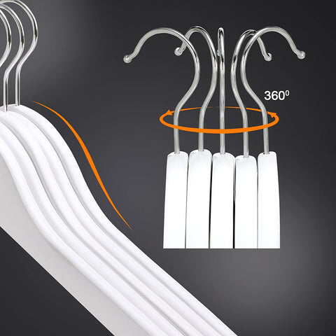Rootz Kleiderbügel mit Schulterkerben – Weiß – 44,5 x 1,2 x 23 cm