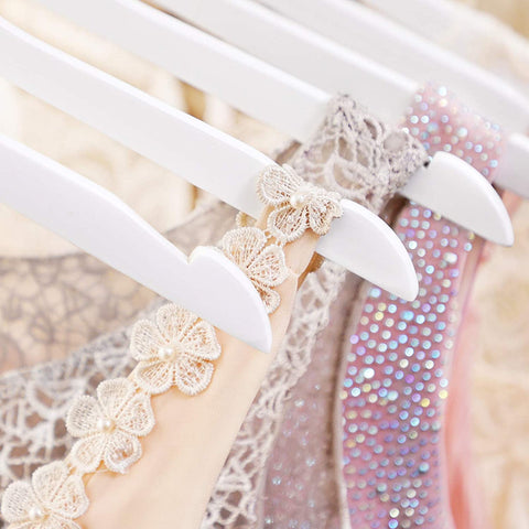 Rootz Kleiderbügel – 20 Stück – Massivholz – rutschfest – drehbarer Haken – Weiß – ?44 x 1,2 x 23,5 cm