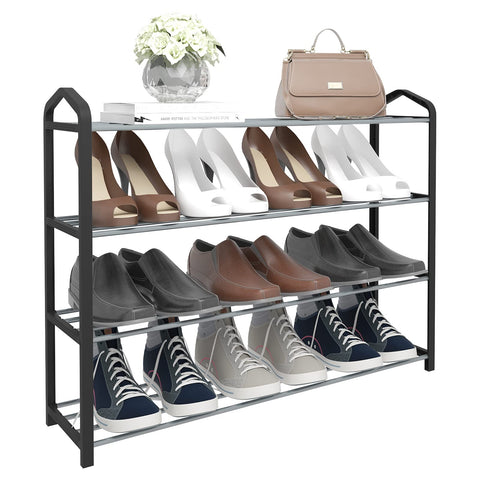 Rootz Schoenenrek - Schoenenorganizer - Schoenenstandaard - Schoenenhouder - Schoenenplank - Schoenenopslag - Schoenendisplay - Grijs - 79x19,5x62cm