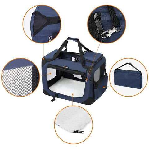 Rootz Carrying Bag for Animals - Transport Bag - Dog Bag - Travel Bag Dogs - Dog Playpen - Carrying Bag for Cats - 60 x 40 x 40 cm