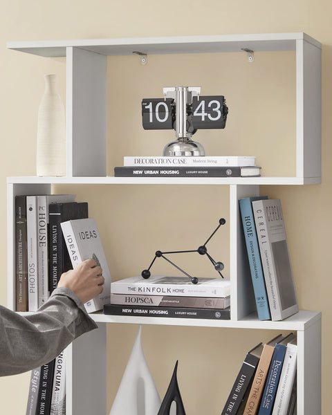 Rootz Bookcase - Shelf with 6 levels - Floor standing shelf - Office shelf - Living room, bedroom and office - White - (24 x 70 x 190.5 cm)