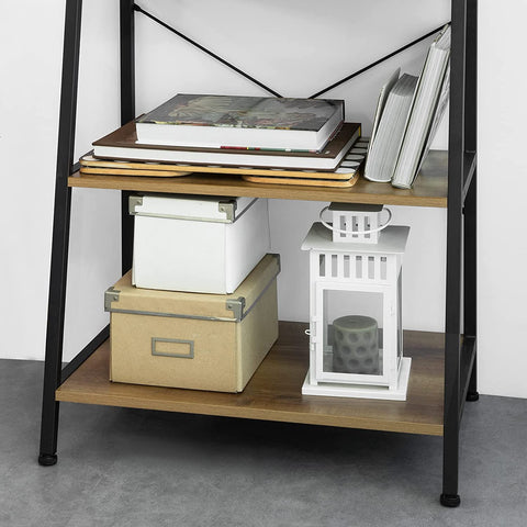 Rootz 4 Tiers Ladder Shelf Bookcase Book Shelf Storage Display Shelving Unit Standing Shelf