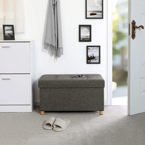 Rootz Hocker - Pouf - Storage space - Dark gray - 76 x 38 x 40 cm