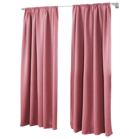 WOLTU 2er Set Gardinen Vorhang Blickdicht Kräuselband für Schiene, 250 g/m² Schwere Verdunklungsvorhänge Thermovorhang kälteschutz lichtdicht für Wohnzimmer Kinderzimmer, 135x245 cm Rosa