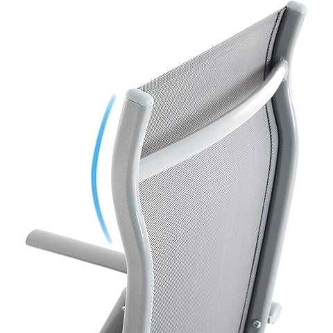 Rootz Gartenstühle – 2er-Set – Klappstühle – Outdoor-Stühle – Aluminiumrahmen – Rückenlehne – verstellbar – Schwarz/Grau