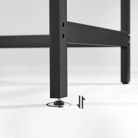 Rootz Desk - Computer Table - Office Table - Storage Space - Industrial - Processed Wood - Steel - Black - 120 x 60 x 75 cm