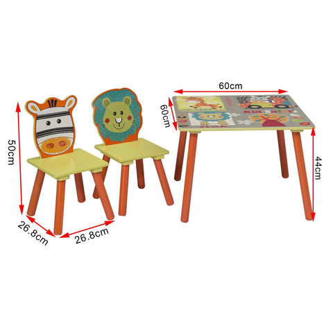 Rootz Kindertafel en -stoelen - Kinderzitset - Speelkamermeubilair - Activiteitentafelset - Peuterbureau - Creatieve ruimte - Meerkleurig - 60x60x44 cm