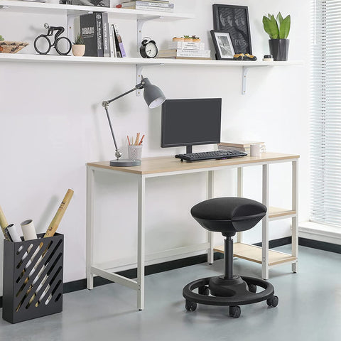 Rootz Work Stool - Ergonomic - On Wheels - Tiltable - Height Adjustable - Rotatable - Black - Fabric - Nylon - Iron - 50 x 50 x 55-73 cm