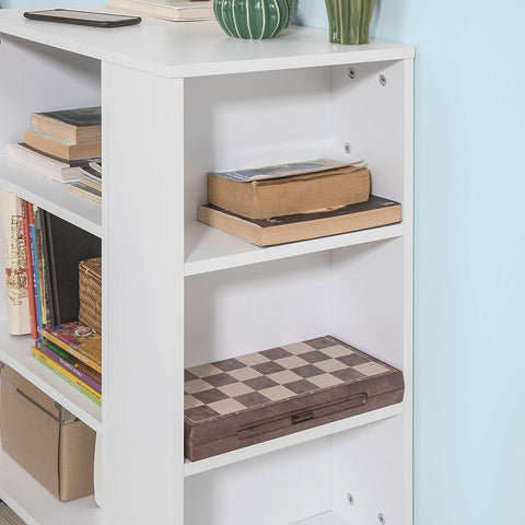 Rootz 3 Tiers Storage Shelf on Wheels- Desk Side Printer Shelf- Bookcase Side Table End Table