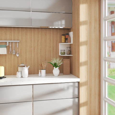 Rootz Corner Wall Shelf - Zickzack Bookcase - Floating Display - CD Holder - Storage Rack - Elegant Organizer - White - 25x52.4x25cm