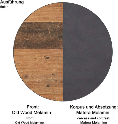 Rootz Sideboard – Aufbewahrungsschrank – Braun und Schwarz – 82 x 86 x 37 cm