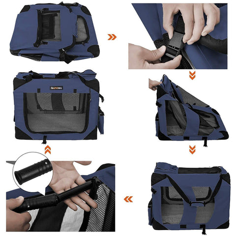 Rootz Carrying Bag for Animals - Transport Bag - Dog Bag - Travel Bag Dogs - Dog Playpen - Carrying Bag for Cats - 60 x 40 x 40 cm