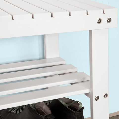 Rootz Bamboe 2-laags schoenenrek - Schoenenbank - Badkamerplank - B50 x D29 x H46cm