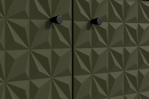 Rootz Door Panels - Cabinet Fronts - Highboard Enhancers - Sideboard Upgrades - Modern Elegance - Dark Green - 60x60x2cm.