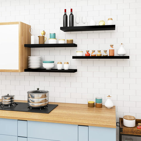 Rootz Volato Wall Shelf - Floating Ledge - Storage Display - Bookshelf - Mounted Rack - Hanging Organizer - Black - 50x22.9x3.8cm