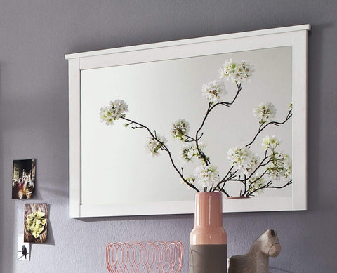 Rootz Wall Mirror - Reflective Glass - Vanity Accessory - Decorative Piece - Room - Aesthetic Display - White - 91x62x3 cm