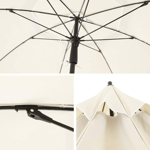 Rootz Parasol - Beach Parasol - Tilt Mechanism - Octagonal - Polyester - Carry Bag - Beige - 1.6 m