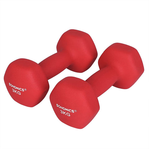 Rootz Hanteln – Halterset – Set Van 2 – 2 x 3 kg – Rot – 20 x 9 x 8,5 cm