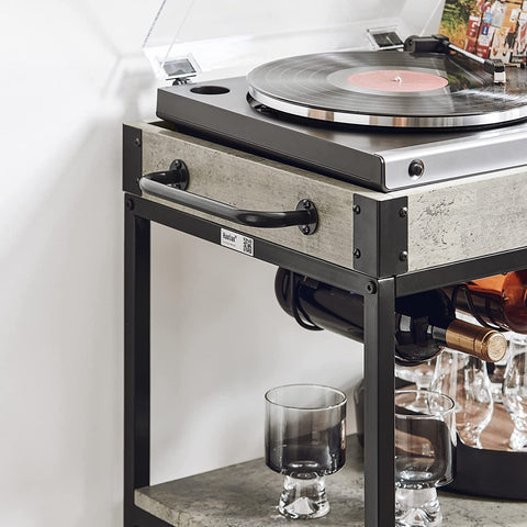 Rootz Modern Design 3-laags keukentrolley serveerwagen met wijnrek Metaal en MDF