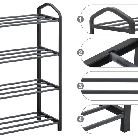 Rootz Schoenenrek - Schoenenorganizer - Schoenenstandaard - Schoenenhouder - Schoenenplank - Schoenenopslag - Schoenendisplay - Grijs - 79x19,5x62cm