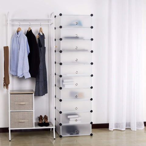 Rootz Schoenenkast - Schoenenopslag - Schoenenorganizer - Opbergrek - Schoenenplank - Schoenenkast - Schoenenkast - Wit - 47x37x170cm