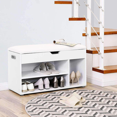 Rootz Shoe Cabinet White - Multifunctional Cabinet - Wooden Shoe Cabinets with storage space - 80 x 44 x 30 cm (WxH x D)