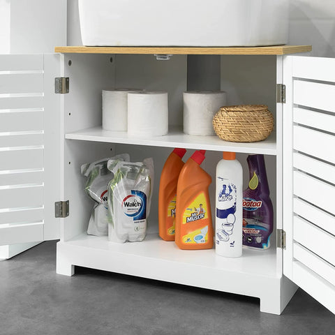 Rootz Ondergootsteenkast Badkamer - Wastafelmeubel Badkamer - Opbergkast met 2 deuren