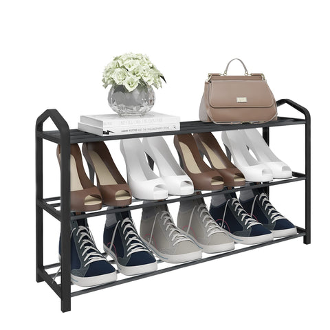 Rootz Shoe Rack - Footwear Stand - Shoe Storage - Shoe Organizer - Shoe Shelf - Shoe Holder - Footwear Display - Black - 79x19.5x45cm
