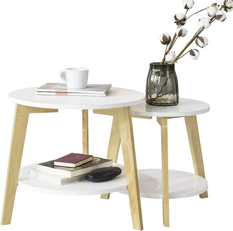 Rootz 2er-Set Beistelltische mit Stauraum – Wohnzimmertische – Couchtische, Satztische