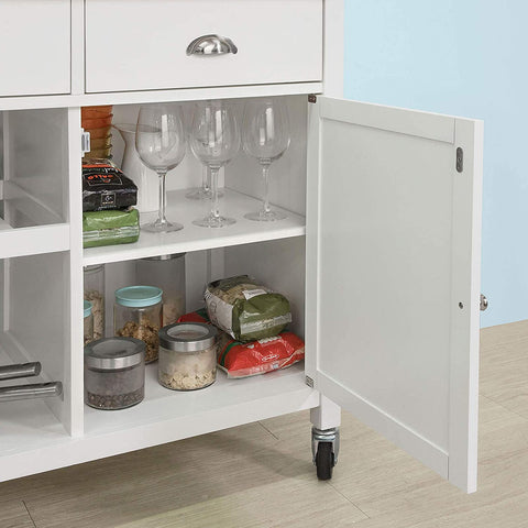 Rootz Kitchen Storage Trolley - Serveerwagen - Keukenkast met rubberen houten werkblad