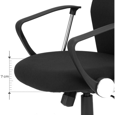 Rootz Office Chair - Swivel Chair - Ergonomic - Executive Chair - Height Adjustable - Upholstered - Black - 63 x 63 x (110-120) cm