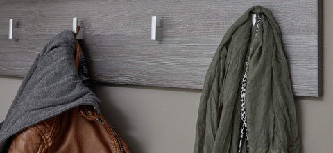 Rootz Wandpaneel - Hangplank - Kapstokplank - Halorganisator - Wandmontagerek - Opbergbord - Decorbord - Sardegna Gerookt Zilver - 80 x 40 x 2 cm